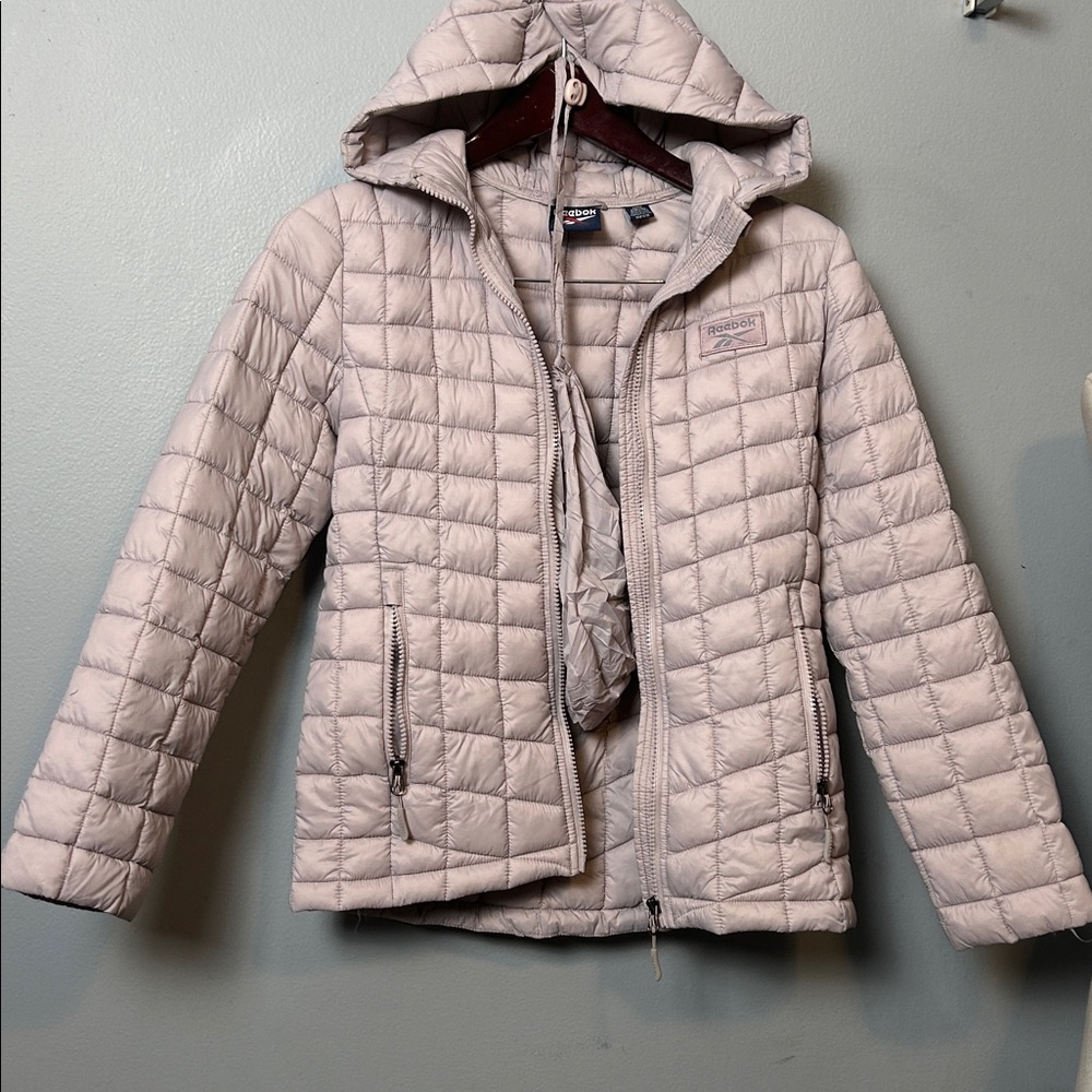 Rebook Grey Pocket Zip-Up Puffer Coat girls  Size M 10-12